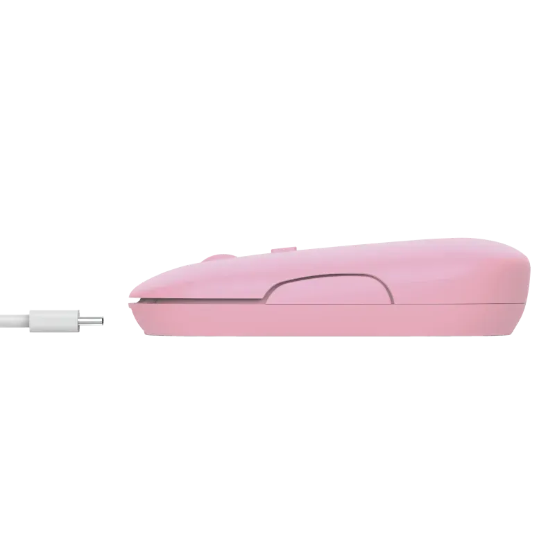 TRUST PUCK/Cestovní/Optická/1 600 DPI/USB+BT/Růžová