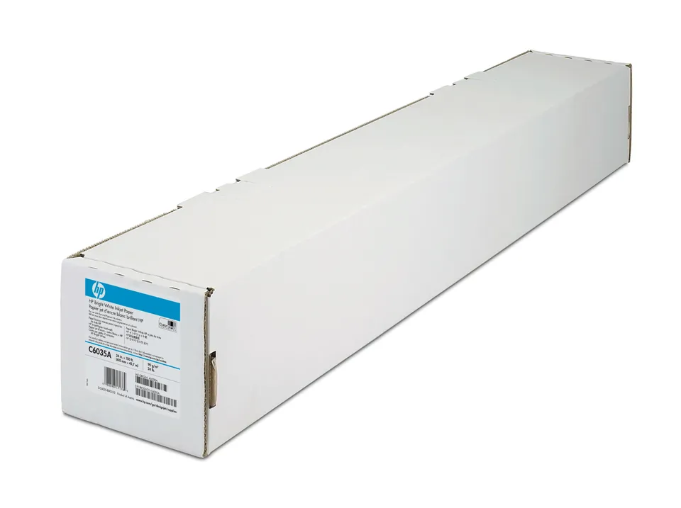 HP Bright White Inkjet Paper, 119 microns (4.7 mil) • 90 g/m2 (24 lbs) • 420 mm x 45.7 m , Q1446A