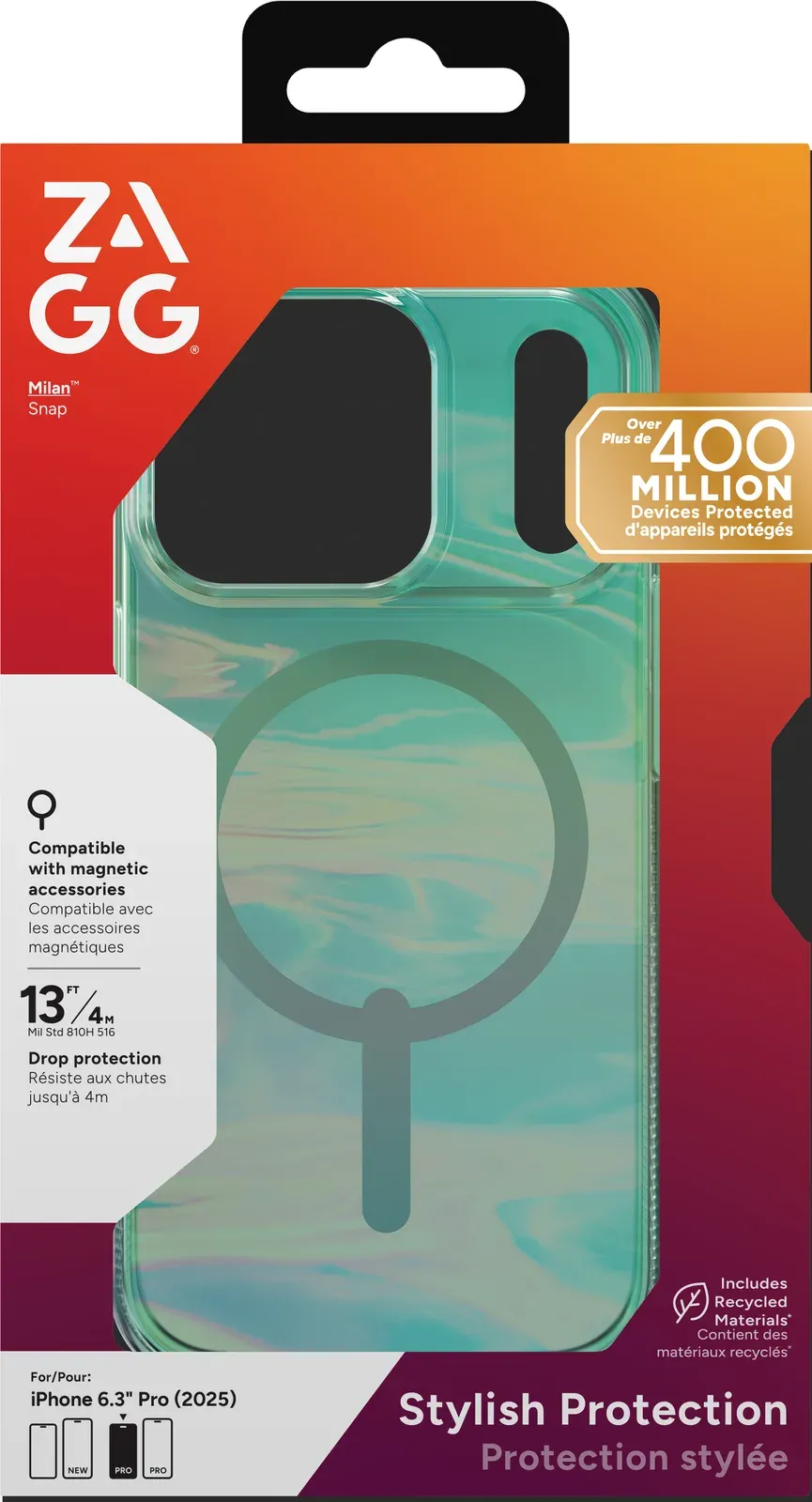 ZAGG Ochranný kryt Milan Snap Apple 17 Pro Iridescent Oil