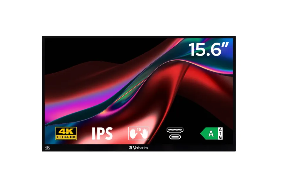 Verbatim PM-15-4K Přenosný dotykový monitor 15,6", 4K Ultra HD, Metal Housing