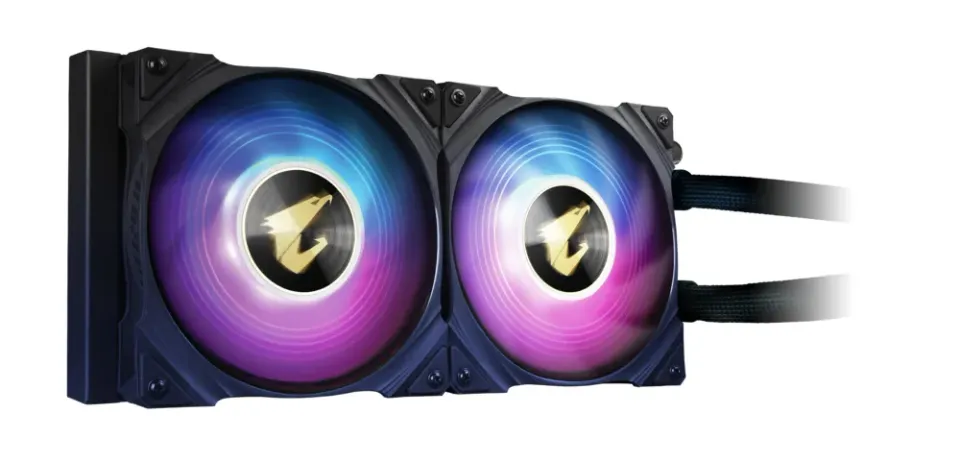 GIGABYTE vodní chladič AORUS WATERFORCE 240, 120 mm ARGB, LCD displej