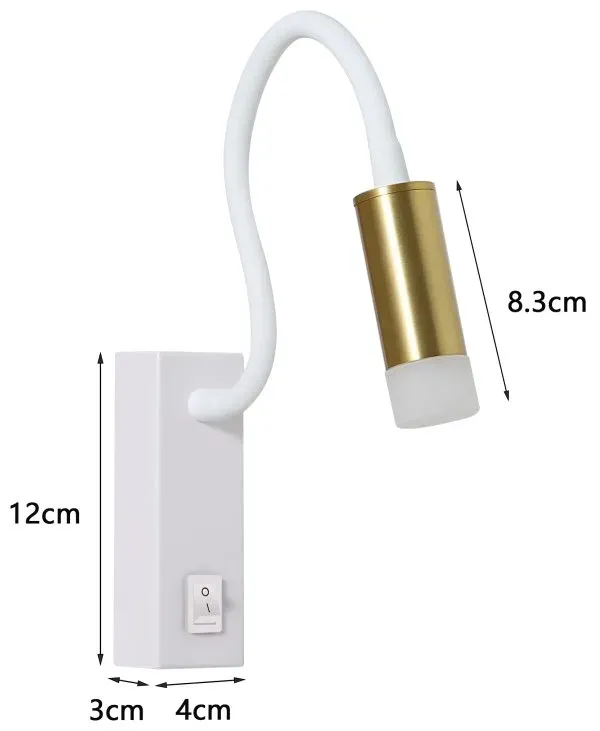 IMMAX GOAL designové nástěnné LED svítidlo, vypínač, 3W, bílo-zlaté
