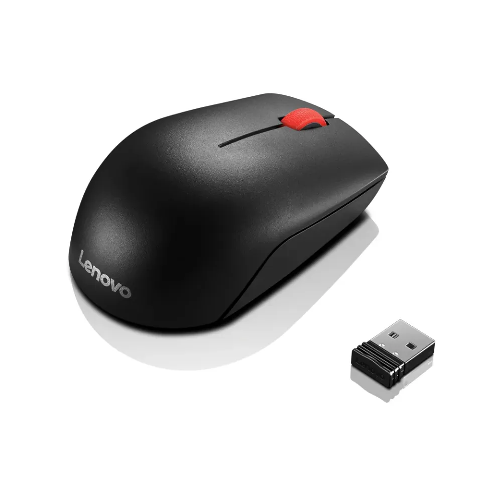 LENOVO myš bezdrátová Essential Compact Wireless Mouse - 1000 DPI, Optical, USB, 3 tlačítka, černá