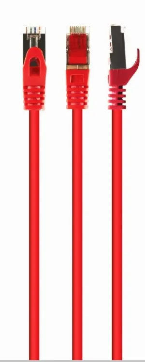 GEMBIRD Patch kabel S/FTP Cat. 6A LSZH, 0,5 m, červený