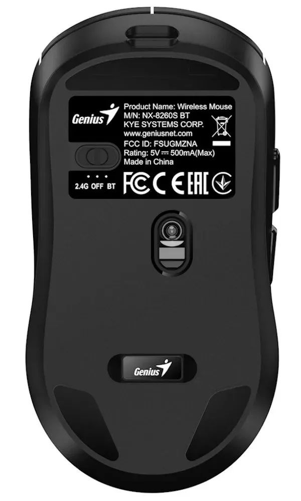 Genius NX-8260S BT, Myš, bezdrátová, optická, 2400DPI, 6 tlačítek, tichá, dobíje (31030056400)