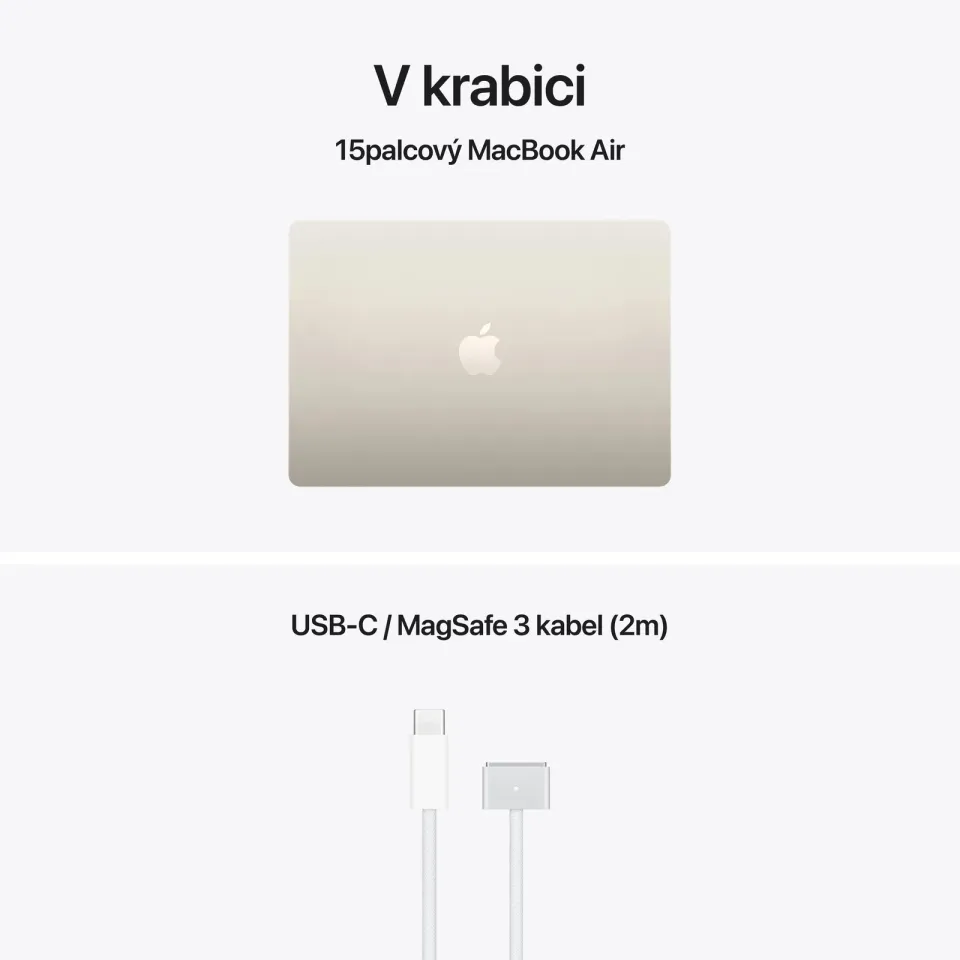 Apple MacBook Air 15"/M5/15,3"/2880x1864/16GB/1TB/M5/Tahoe/Starlight/1R