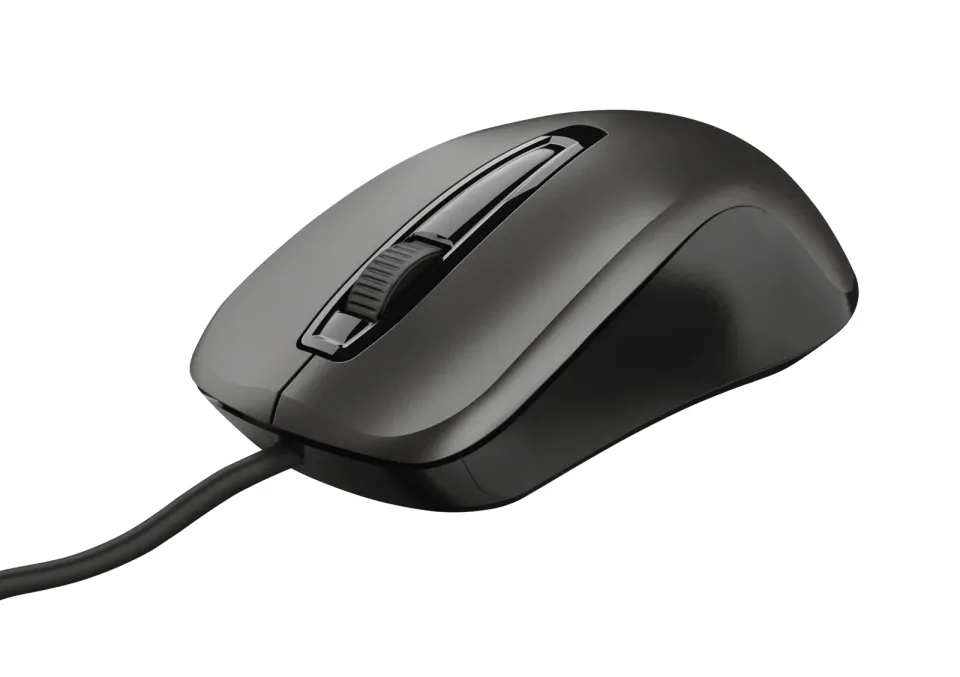 TRUST CARVE/Kancelářská/Optická/1 200 DPI/Drátová USB/Černá