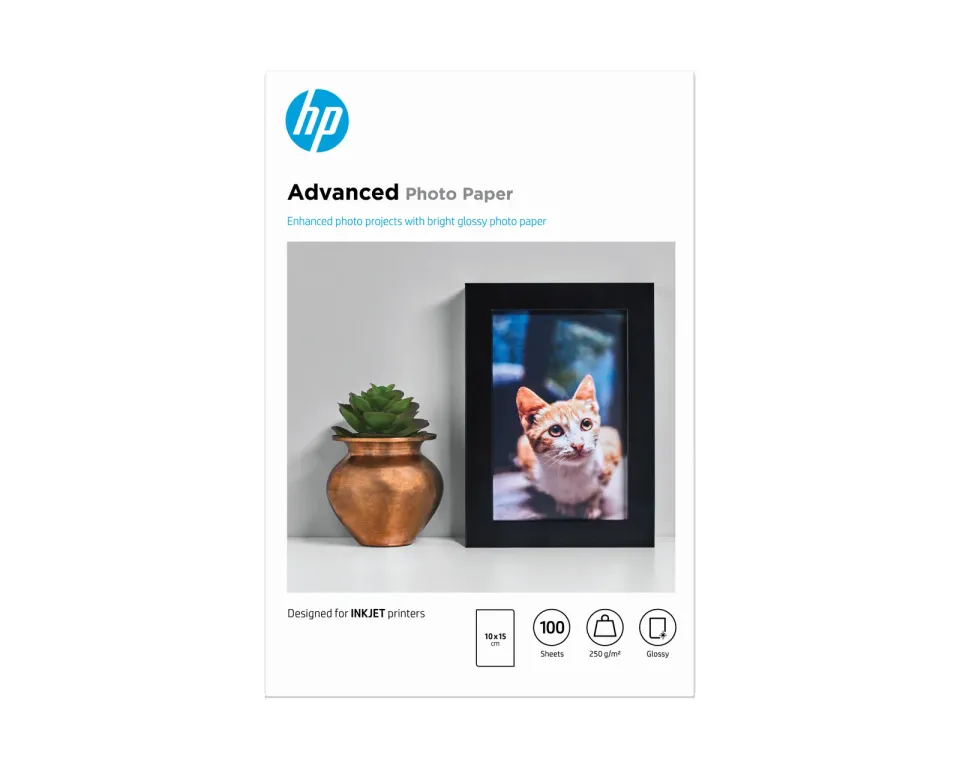 HP (Q8692A) Advanced Glossy Photo Paper 10x15cm, 100ks, 250 g/m2