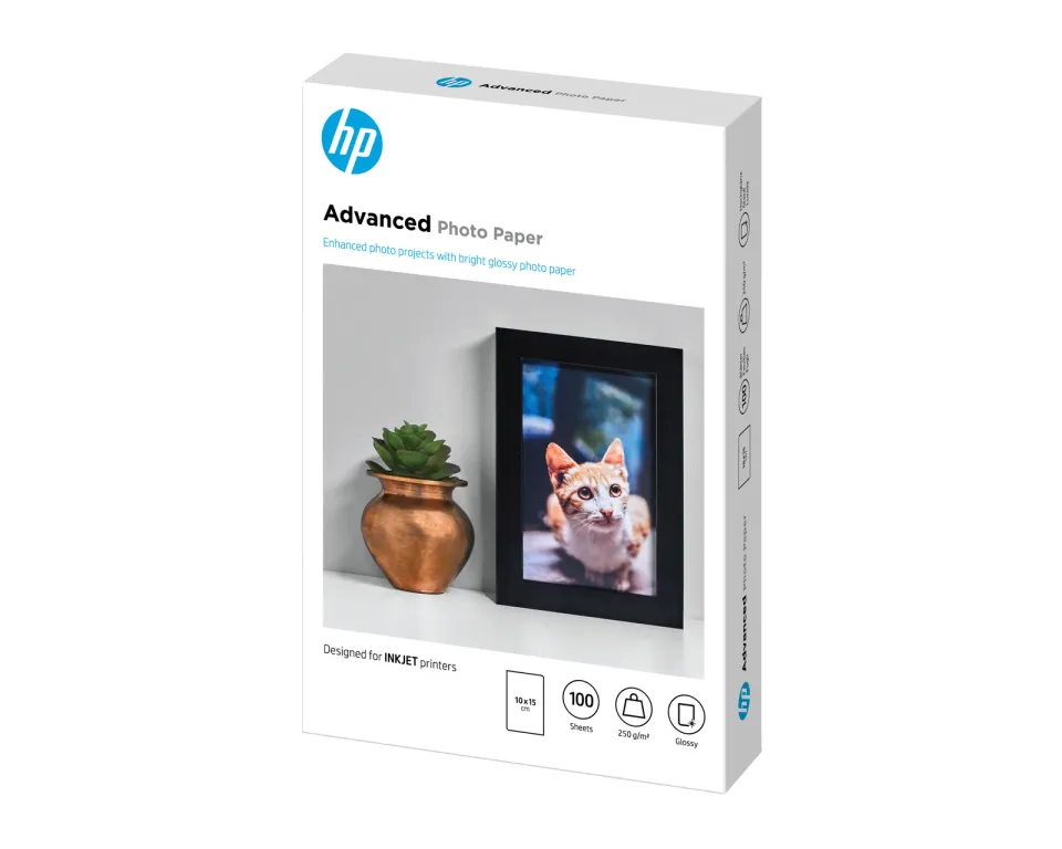 HP (Q8692A) Advanced Glossy Photo Paper 10x15cm, 100ks, 250 g/m2
