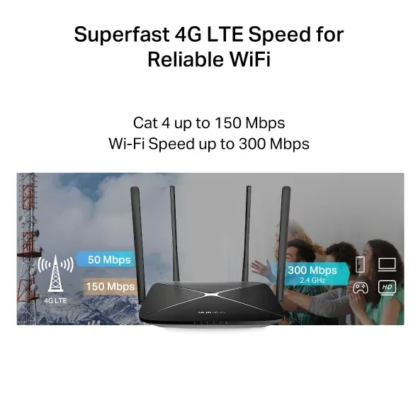 Mercusys MB115-4G - Bezdrátový N router 4G LTE