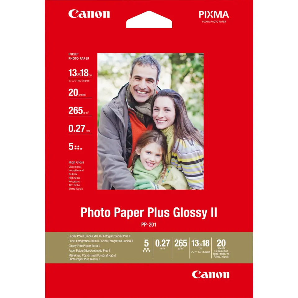 Canon PP-201, 13x18cm fotopapír lesklý, 20ks, 275g