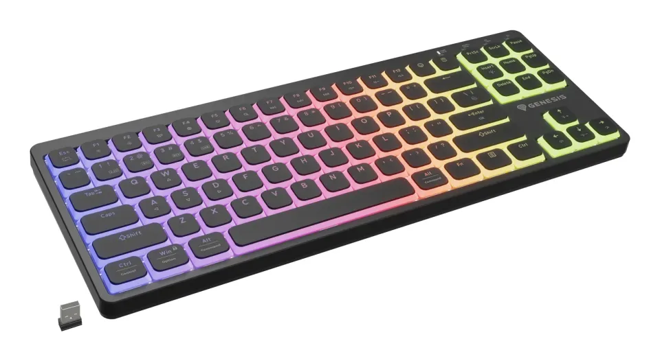 Bezdrátová herní klávesnice Genesis THOR 430 TKL/USB+BT/US/Černá