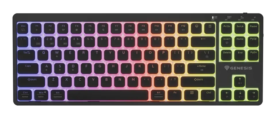 Bezdrátová herní klávesnice Genesis THOR 430 TKL/USB+BT/US/Černá
