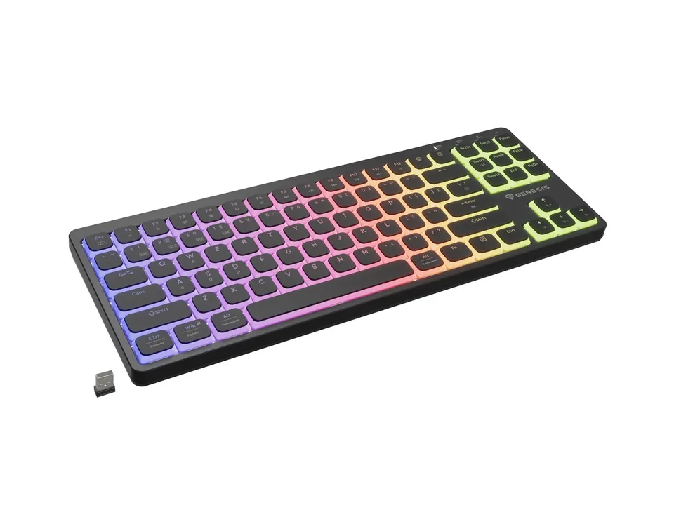 Bezdrátová herní klávesnice Genesis THOR 430 TKL/USB+BT/US/Černá