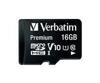 VERBATIM MicroSDHC karta 16GB Premium, U1 + SD adaptér