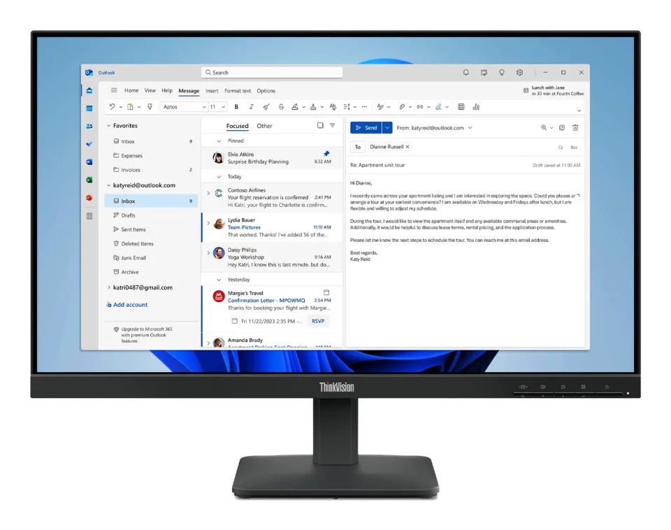 Lenovo LCD S24-4e 23,8" FHD IPS/16:9/1920x1080/6ms/250nit/1300:1/HDMI/VGA/černá
