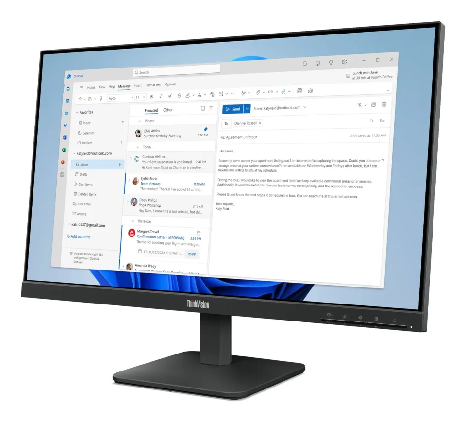 Lenovo LCD S24-4e 23,8" FHD IPS/16:9/1920x1080/6ms/250nit/1300:1/HDMI/VGA/černá
