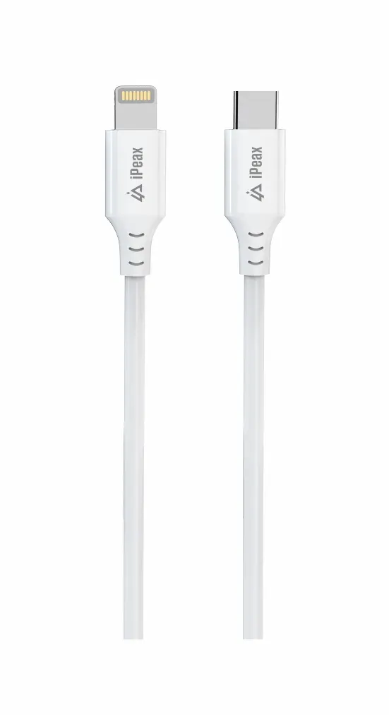 TPU KABEL USB-C / LIGHTNING 1,5M, USB 2.0 BÍLÝ