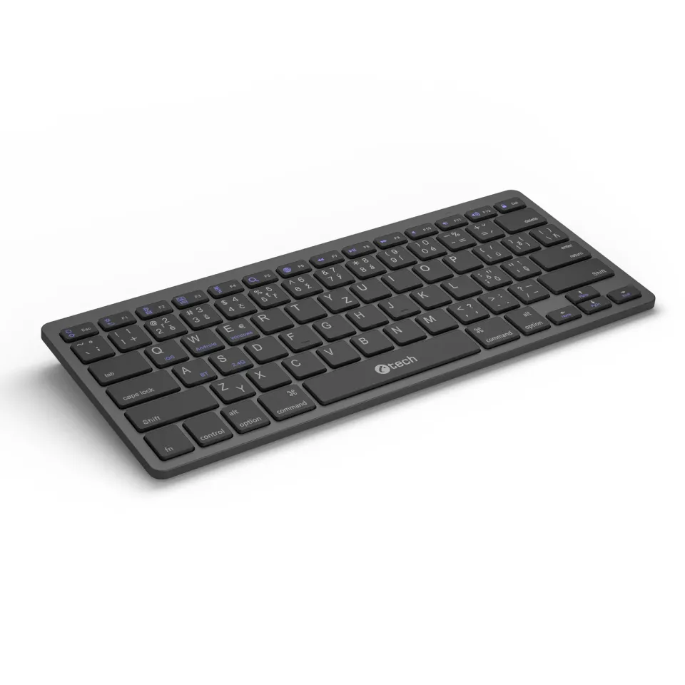 C-TECH klávesnice KB-120S Dual mode, bezdrátová, BT5.0 + 2,4GHz, USB nano receiv