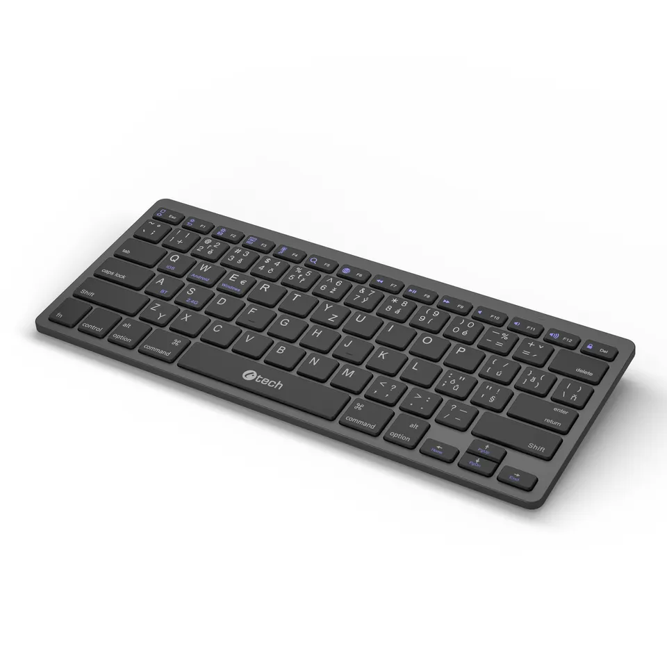 C-TECH klávesnice KB-120S Dual mode, bezdrátová, BT5.0 + 2,4GHz, USB nano receiv