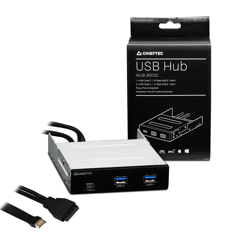 CHIEFTEC MUB-3003C, čelní panel s 1x USB Type-C a 2x USB Type-A