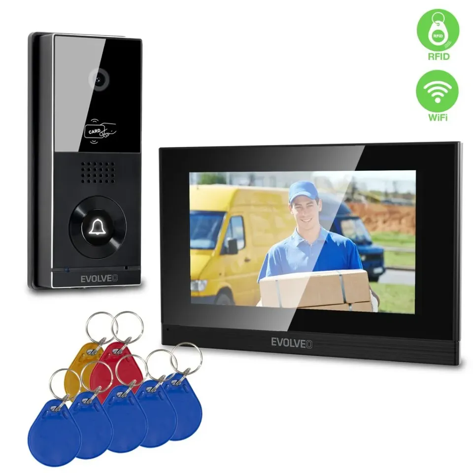 EVOLVEO DoorPhone AHD7 Plus – domovní videotelefon s čipovým odemykáním a mobiln