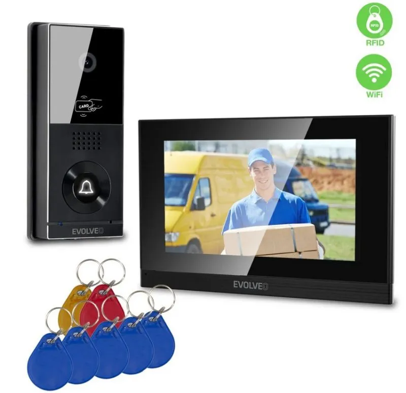 EVOLVEO DoorPhone AHD7 Plus – domovní videotelefon s čipovým odemykáním a mobiln