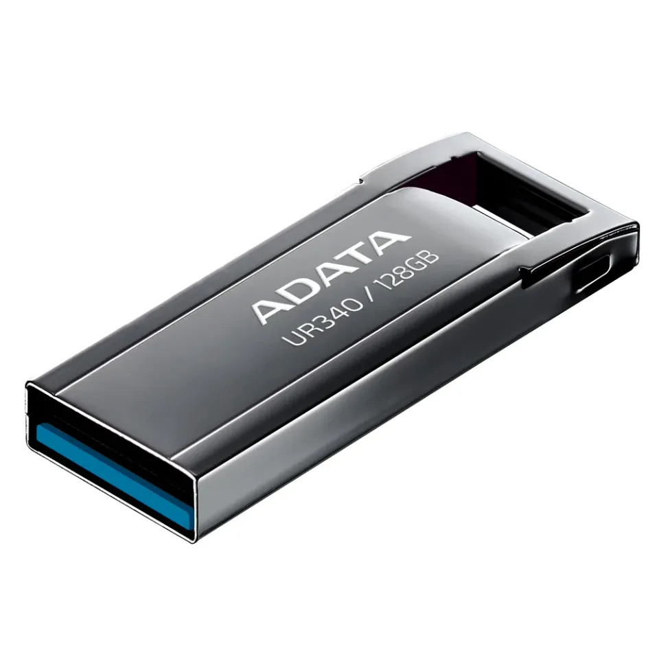 ADATA Flash Disk 128GB UR340, USB 3.2 Dash Drive, kov lesklá černá