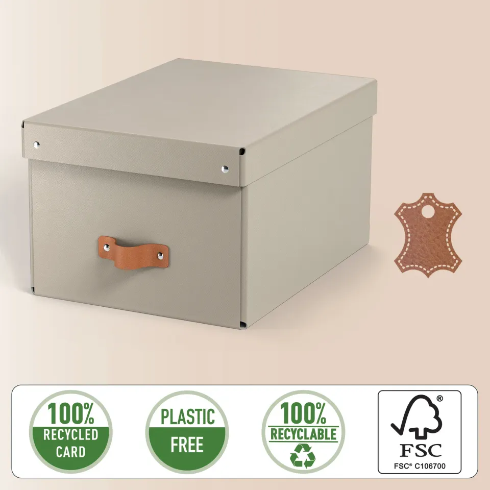 LEITZ úložný box, karton, velikost M, 2 ks béžový