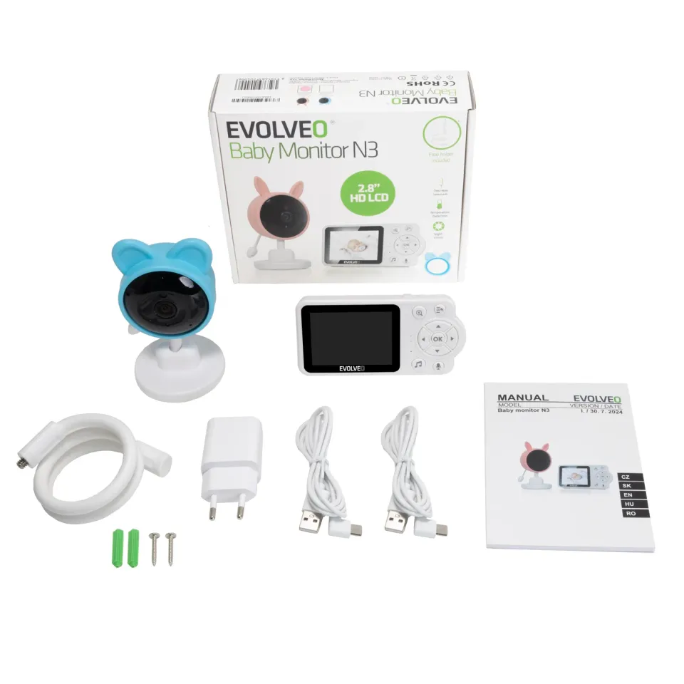 EVOLVEO Baby Monitor N3 videochůvička , modrá