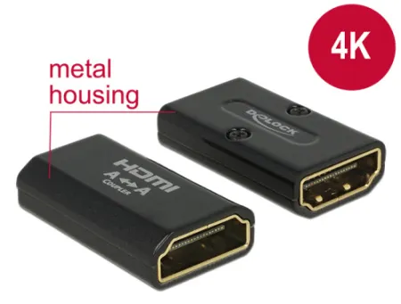 Delock Adaptér High Speed HDMI s Ethernetem – HDMI-A samice > HDMI-A samice 4K č
