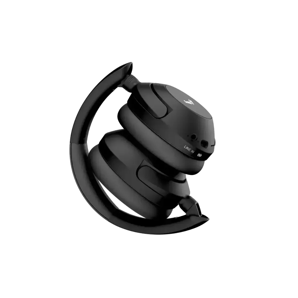 GENIUS sluchátka s mikrofonem HS-810BT bezdrátový, náhlavní, mikrofon, Bluetooth 5.3, ovládání hlasitosti, 3,5mm jack, USB-C nabíjení, černý