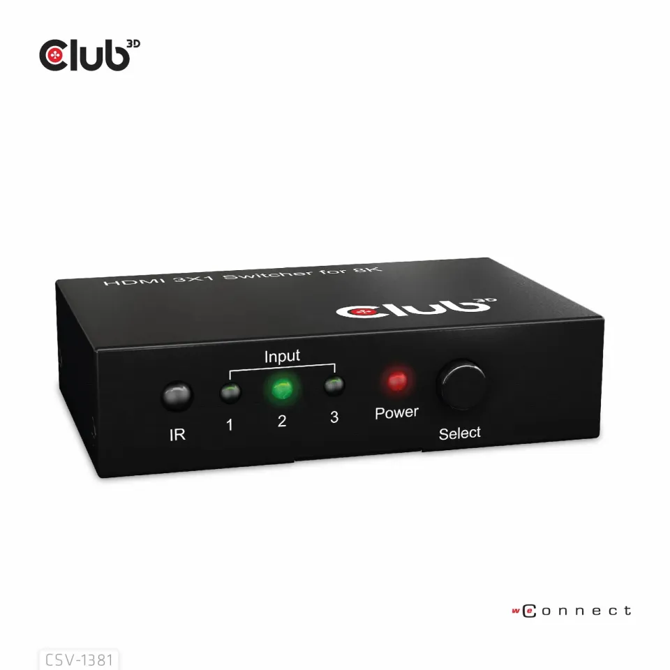 Club3D Switch 1:3 HDMI 8K60Hz/4K120Hz, 3 porty