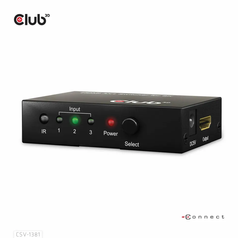 Club3D Switch 1:3 HDMI 8K60Hz/4K120Hz, 3 porty