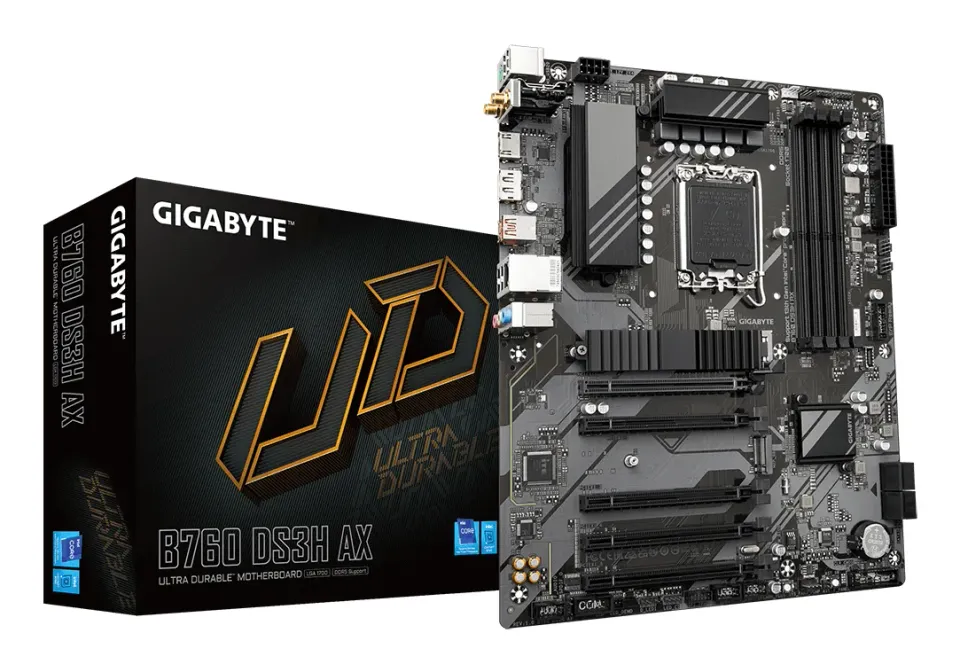 Gigabyte MB Sc LGA1700 B760 DS3H AX, Intel B760, 4xDDR5, 1xDP, 1xHDMI, WI-FI