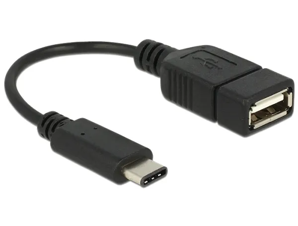 Delock adapter kabel USB Typ-C 2.0 samec > USB 2.0 typ A samice 15 cm černý