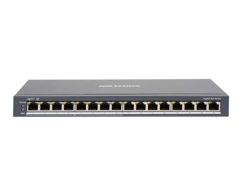Hikvision DS-3E0516P-O - Switch16x 10/100/1000Mbit (8x Gb PoE), 110W