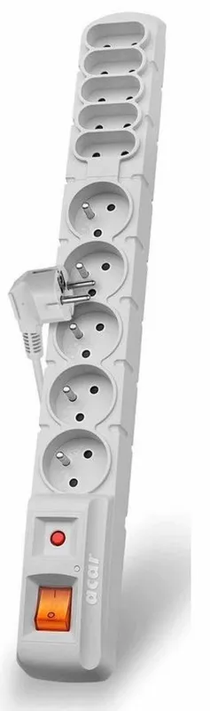 Acar S10 3m kabel, 5+5 zásuvek, přepěťová ochrana, bílá