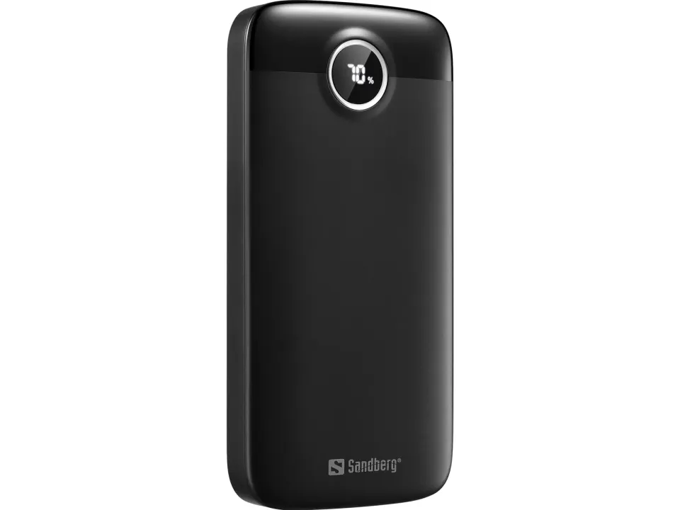 Sandberg SemiSolidState Powerbank 10000 mAh PD20W, kompaktní powerbanka, černá
