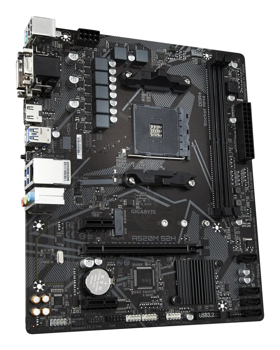 GIGABYTE MB Sc AM4 A520M S2H, AMD A520, 2xDDR4, 1xHDMI, 1xDVI, VGA, mATX