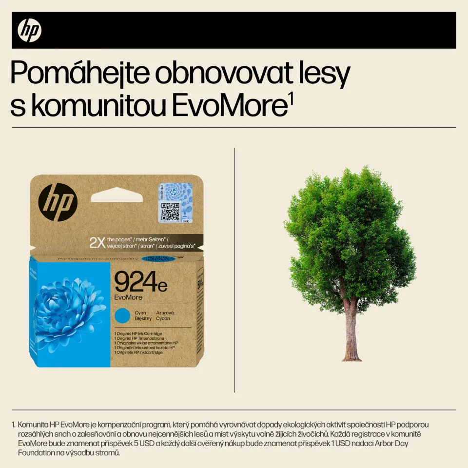 HP 4K0U7NE originální náplň azurová č.924e cyan cca 800 stran (cyan, pro HP OfficeJet 8122e, 8132e)