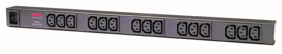 APC Rack PDU, Basic, ZeroU, 16A, 208/230V, (15)C13, IEC-320 C20 2.5m
