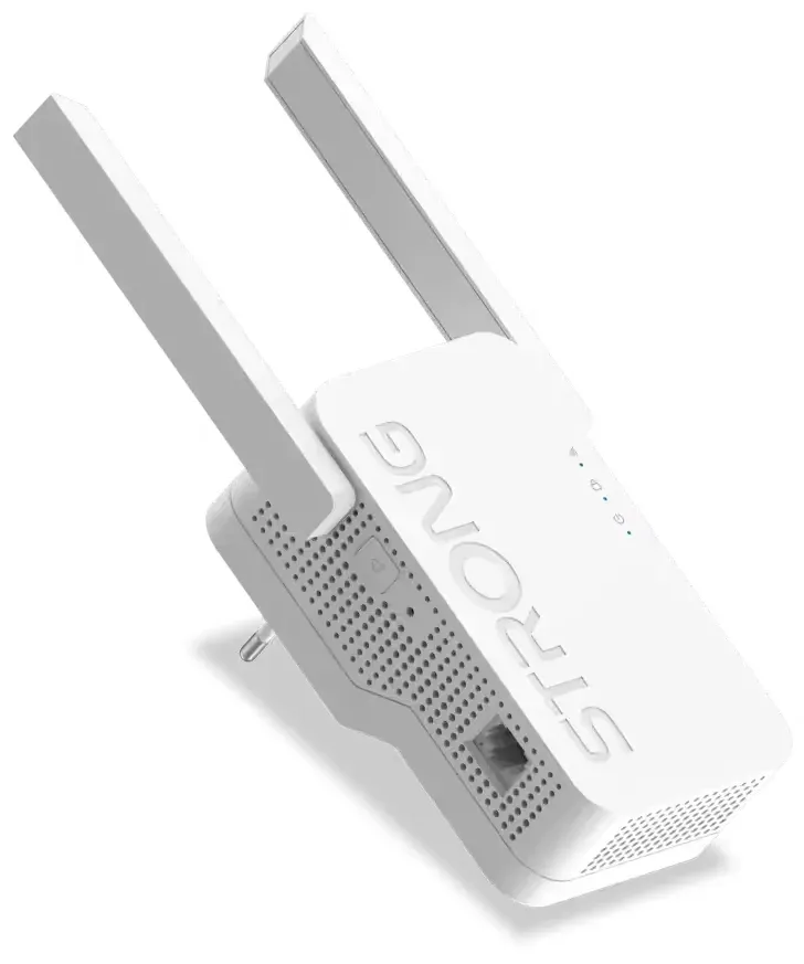 STRONG opakovač REPEATER 3600/ Wi-Fi 7 standard 802.11be/ 3600 Mbit/s/ 1x LAN/ 2x externí anténa/ bílý