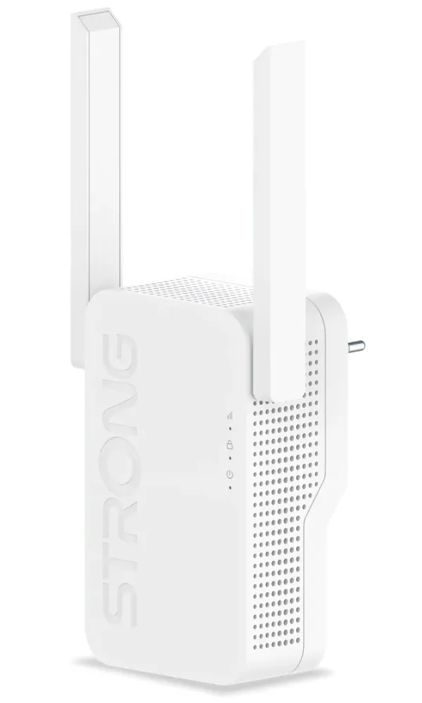 STRONG opakovač REPEATER 3600/ Wi-Fi 7 standard 802.11be/ 3600 Mbit/s/ 1x LAN/ 2x externí anténa/ bílý