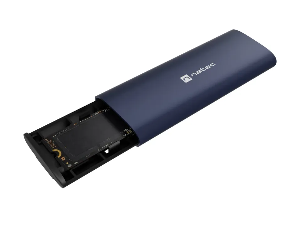 Externí box pro SSD Natec RHINO M.2 NVME LITE USB-C 3.2 GEN 2, hliníkové tělo, STEEL NAVY