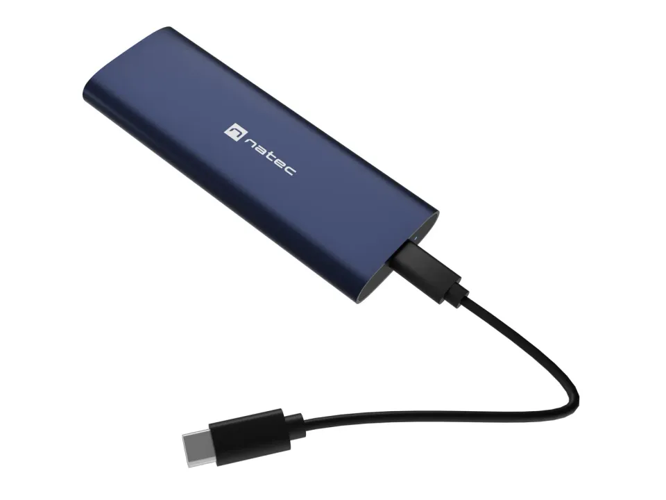Externí box pro SSD Natec RHINO M.2 NVME LITE USB-C 3.2 GEN 2, hliníkové tělo, STEEL NAVY