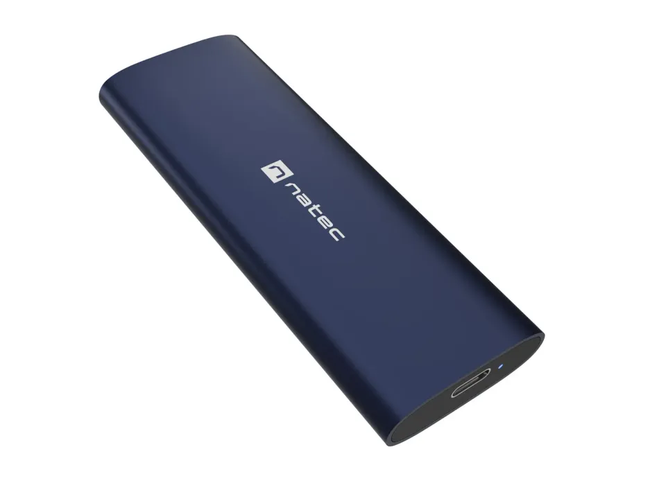 Externí box pro SSD Natec RHINO M.2 NVME LITE USB-C 3.2 GEN 2, hliníkové tělo, STEEL NAVY