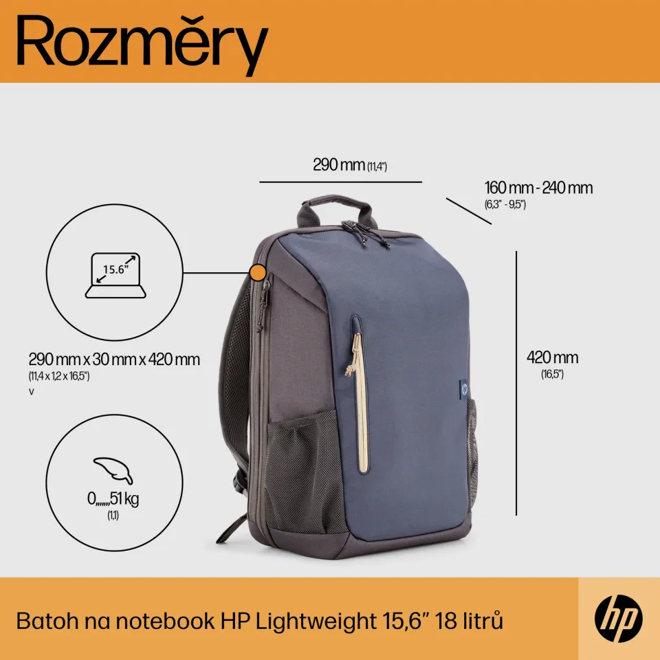 HP Travel 18L 15.6 IGR Laptop Bckpck
