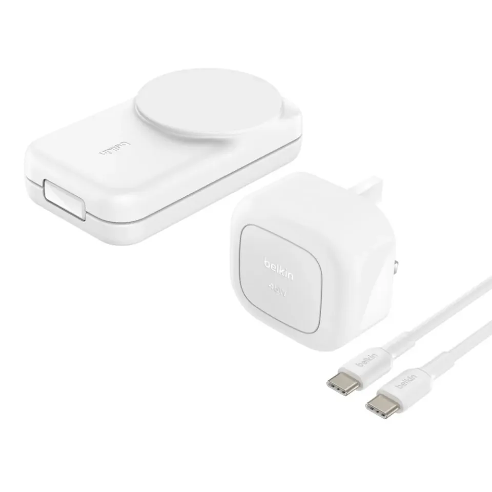 Belkin UltraCharge Qi2 25W 3v1 Magnetická skládací nabíječka pro iPhone/Apple Wa (WIZ036kqWH)