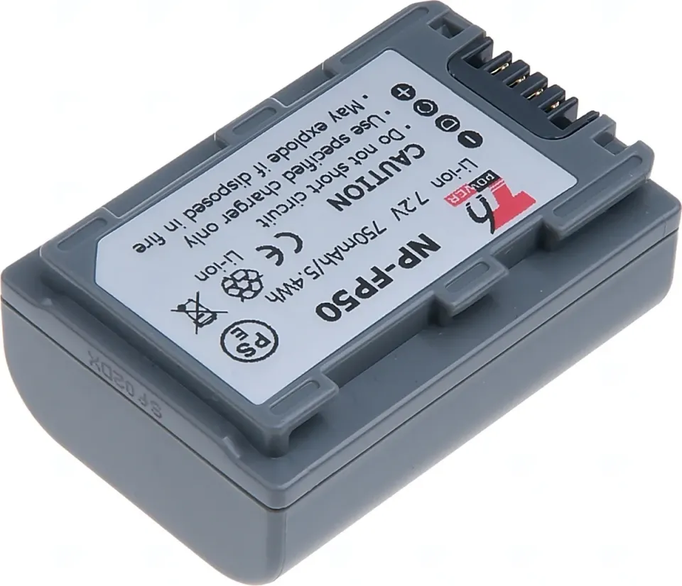 Baterie T6 Power Sony NP-FP30, NP-FP50, 750mAh, 5,4Wh, šedá